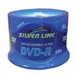 DVD-R 4.7GB x16 CAKE 50 יחידות Silver Line